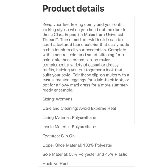 NWT Universal Thread Clara Espadrille Flat Mules - Picture 4 of 9